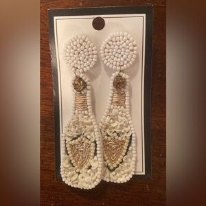 Beaded champagne earrings